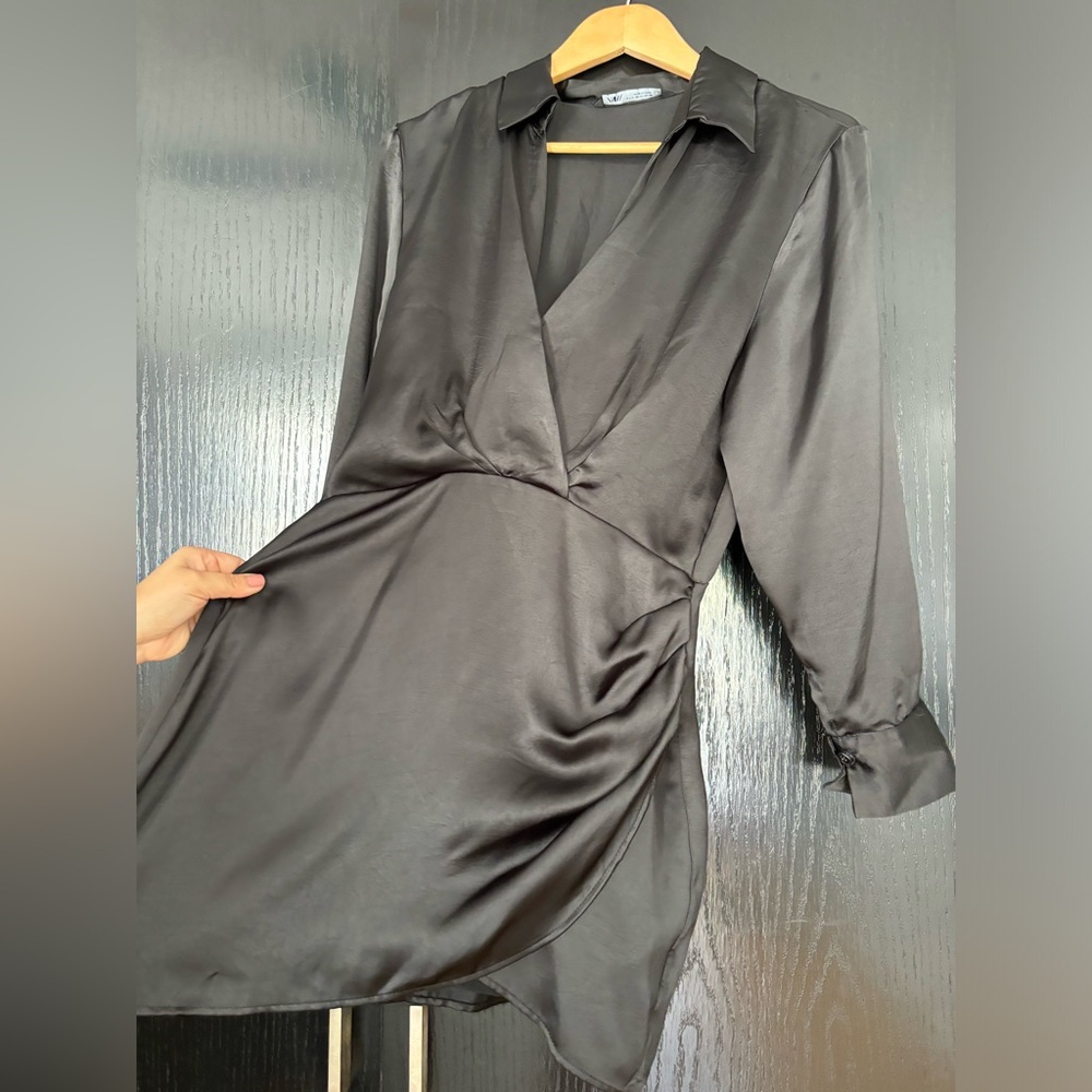Zara little black dress long sleeve